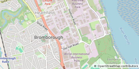 Map of Road, Bromborough, Wirral