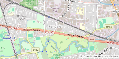 Map of Greenford, Middlesex