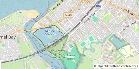 Map of Rhyl, Clwyd