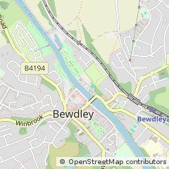Map of Bewdley, Worcestershire