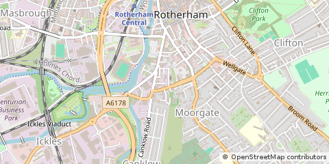 Map of Rotherham, South Yorkshire