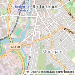 Map of Rotherham, South Yorkshire