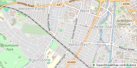 Map of Leicester, Leicestershire