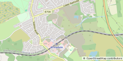 Map of Bathgate, West Lothian