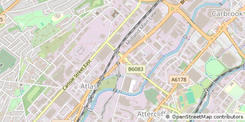 Map of Sheffield, South Yorkshire