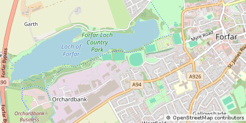 Map of Forfar, Angus