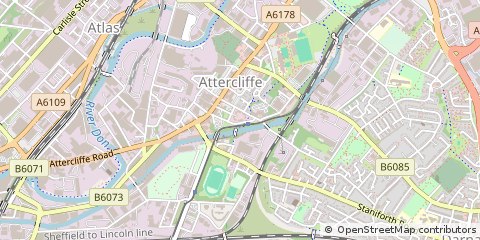 Map of Sheffield, South Yorkshire