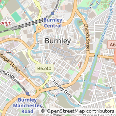 Map of Burnley, Lancashire