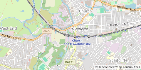 Map of Accrington Lancs