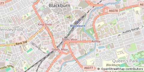 Map of Blackburn, Lancashire
