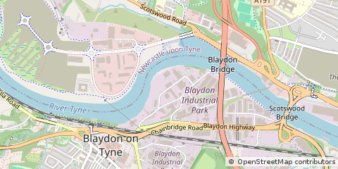 Map of Blaydon on Tyne, Tyne & Wear