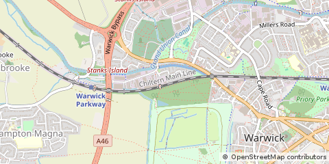 Map of Warwick, Warwickshire