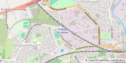 Map of Paisley, Renfrewshire