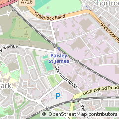 Map of Paisley, Renfrewshire