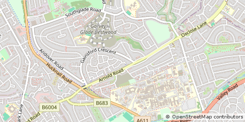 Map of Nottingham, Nottinghamshire