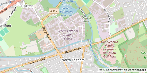 Map of Feltham, Middlesex