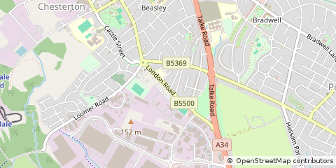 Map of Newcastle, Staffordshire