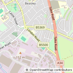 Map of Newcastle, Staffordshire