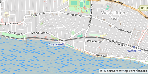 Map of Westcliff-on-SEA, Essex
