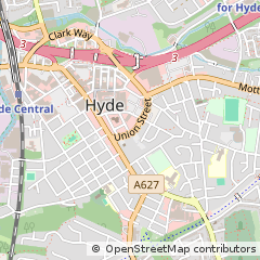 Map of Hyde, Cheshire