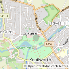 Map of Kenilworth, Warwickshire