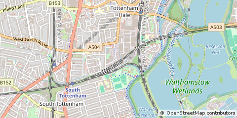Map of Tottenham, London,
