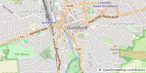 Map of Guildford, Surrey