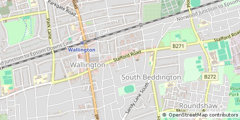 Map of Wallington, Surrey