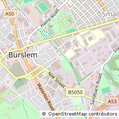 Map of Stoke on Trent, Staffordshire