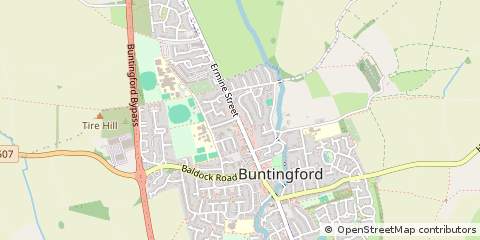 Map of Buntingford, Hertfordshire