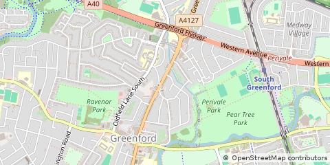 Map of Greenford, Middlesex