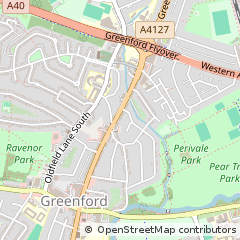 Map of Greenford, Middlesex