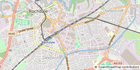 Map of Rochdale, Lancashire