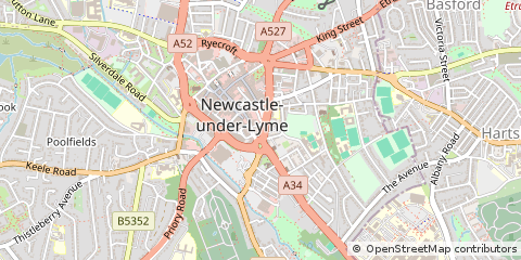 Map of Newcastle, Staffordshire