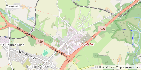Map of ST Columb, Cornwall