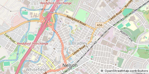 Map of Nelson, Lancashire