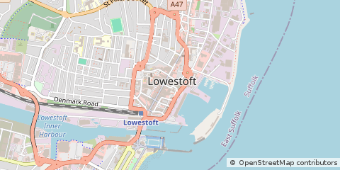 Map of Lowestoft, Suffolk