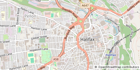 Map of Halifax, West Yorkshire