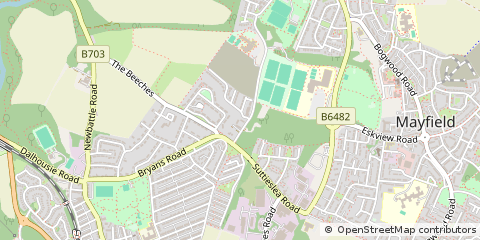 Map of Dalkeith, Midlothian
