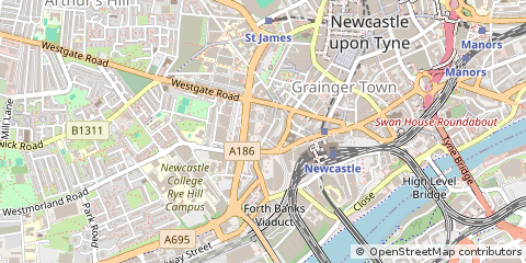Map of Newcastle Upon Tyne
