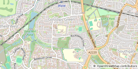 Map of Crawley, West Sussex