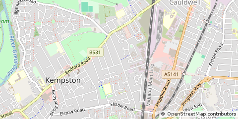 Map of Bedford, Bedfordshire
