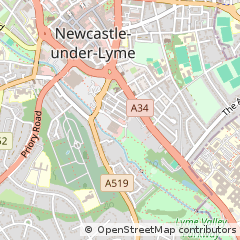 Map of Newcastle, Staffs