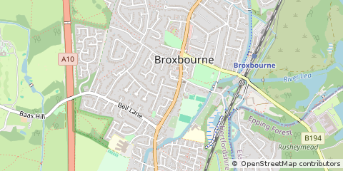 Map of Broxbourne, Hertfordshire