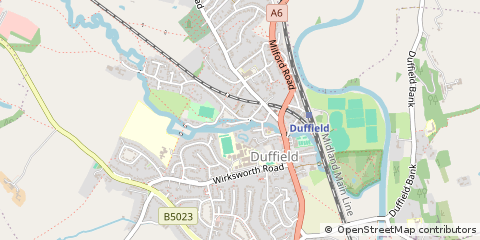 Map of Belper, Derbyshire