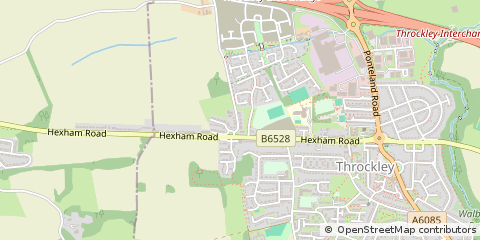 Map of Throckley, Newcastle Upon Tyne