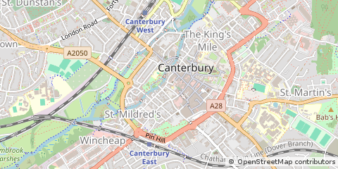 Map of Canterbury, Kent