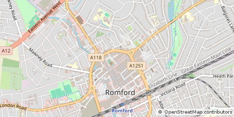 Map of Romford, Essex