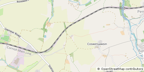 Map of Camborne, Cornwall