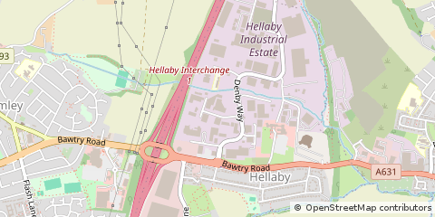 Map of Hellaby Rotherham, South Yorkshire